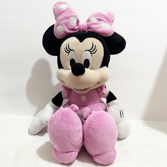 Disney Other - [Disney] Pink & White Large Soft Plush Minnie Mouse
